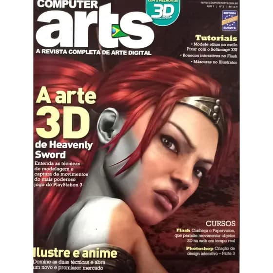 Revista Computer Arts 3 - Ano 1 - Ilustração e Design - Editora Europa