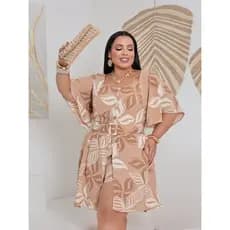 Macaquinho Short Saia Plus Size Feminino Varias Cores Com Cinto Do 48 Ao 54