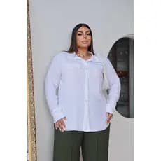 Camisa Feminina Plus Size Social Viscolinho Moda Evangélica