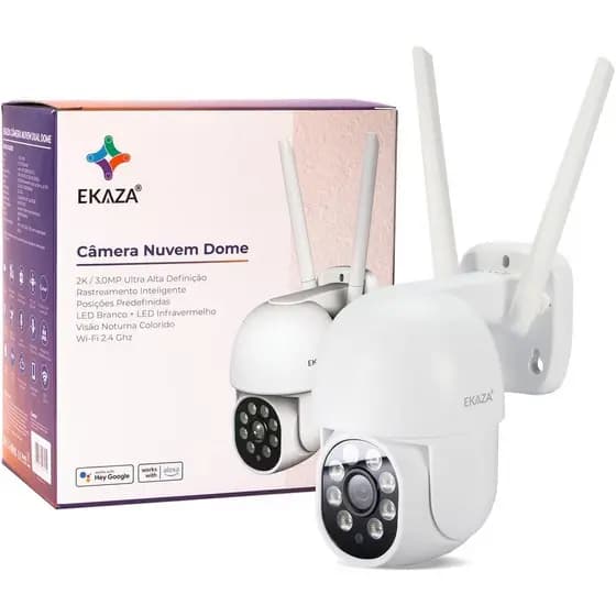 Câmera Segurança Externa WiFi Dual Dome Alexa/Google EKaza EKJS-T3188