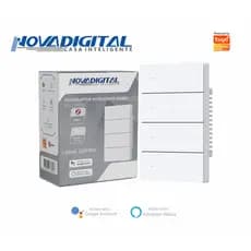 Interruptor Inteligente Zigbee Novadigital 4 Botões Safira Branco 10A 110-220v SA-4W