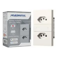 tomada dupla zigbee Nova digital linha safira cor BRANCO SA-T2W