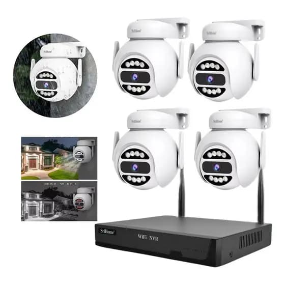 Kit 4 Câmeras Nvr Vídeo Hd 4 Mp Wi-fi 2.4g E 5g Sem Fio