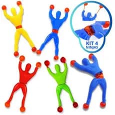 kit 4 super ninja gruda na parede homem aranha cola no vidro brinquedo