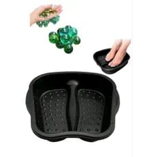 Kit 40 bolinhas de gude com bacia pedecure relaxamento massagem escaldar os pés