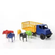 Caminhão boiadeiro caminhãozinho vaqueiro cavalinho brinquedo infantil fazendinha