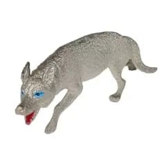 Lobo cinzento miniatura realista selvagem emborrachado brinquedo