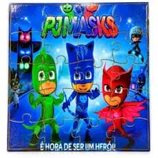 Quebra Cabeça Infantil PJ Mask em Mdf Adesivado Azul