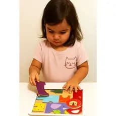 Kit Quebra Cabeça Selva Safari 9 Peças Mdf Adesivado Novo
