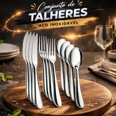 Conjunto de Talher 18/36/72 peças Aço Inox Facas Garfos e Colheres de Mesa Casa Para Cozinha
