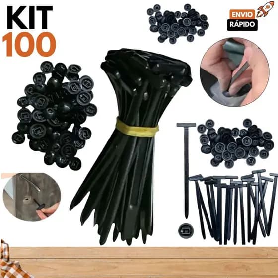 Kit 100/50/40/20 Abraçadeira Nylon Enforca Gato Cinta Plástica Universal Travamento Automático Carro