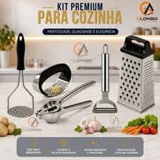 Jogo Utensílios Amassador Batata Amassador Alho Espremedor de Limão Descascador Legumes e Ralador