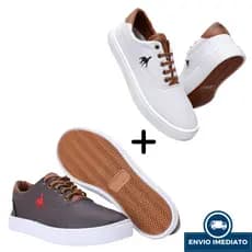 KIT 2 PARES - Tênis Casual Masculino Confortável e Leve Dia a Dia - Direto da Fábrica