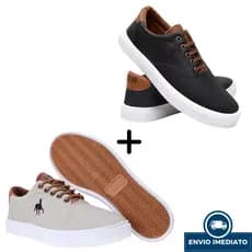 KIT 2 PARES - Tênis Casual Masculino Confortável e Leve Dia a Dia - Promoção