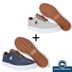 KIT 2 PARES - Tênis Casual Masculino Confortável e Leve Dia a Dia 37 ao 44 - Pronta Entrega