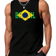 Regata Masculina Manga Curta Verão Regata 100% Algodão Gola Redonda Básica