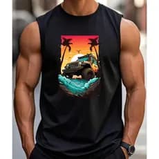 Regata Masculina Manga Curta Verão Regata 100% Algodão Gola Redonda Básica