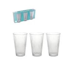 Kit 3 Copos Vidro Resistente Lines 300ml