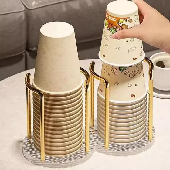 Suporte Para Copos Acrílico Descartável Chá Água Prateleira Com Canecas De Pau Mais Longo Organizador Doméstico