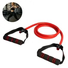 Corda extensora elástica preta 1,20m com puxadores fitness