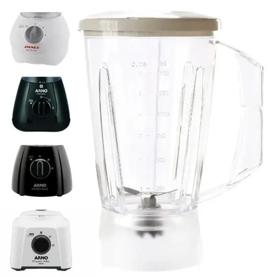 Jarra De Liquidificador Para Arno Optimix Plus/ Panex/ Faciclic/ Power Mix Acrilico Com Alça