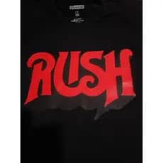 Camisa de rock Rush disponível todos os tamanhos femininos e masculinos