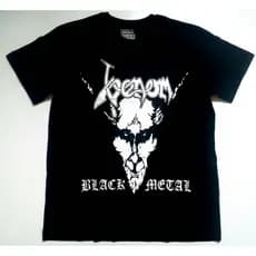 Camisa de rock Venom Black Metal disponível feminina e masculina todos os tamanhos