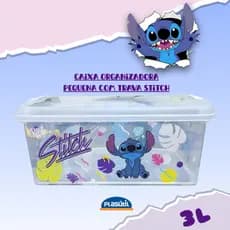 Caixa Stitch Organizadora Pequena (3 Litros) Com trava - Qualidade Plasútil / Praticidade Stitch !!!