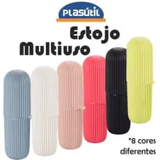Estojo em plástico Multiuso - porta escovas e pasta dental lápis canetas viagem - qualidade Plasútil