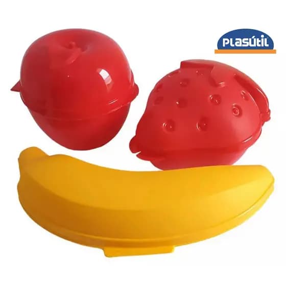 KIT Porta Metade Frutas - maçã morango banana - OU KIT Porta temperos - Plasútil