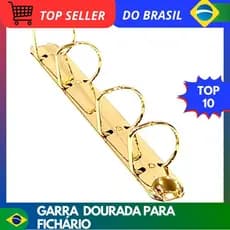 Garra para Fichário A5 - 04 Argolas D 25MM - Dourada (Gold)