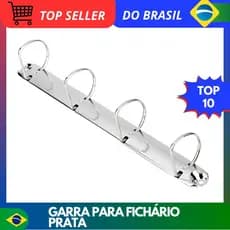 Garra para Fichário A4 - 04 Argolas D 25MM - Prata