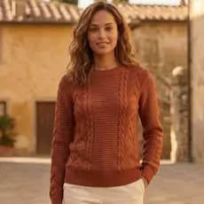 Blusa De Frio Suéter Feminina Manga Bufante Tricot Trabalhado Tricô Inverno