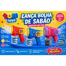 Brinquedo Maquina Automática Lança Bolha De Sabão Colorido Infantil Rosa Azul E Vermelho com refil
