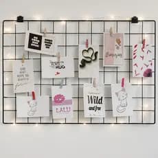 Mural de Fotos Memory Board com Led 2m mais Mini Prendedores Coloridos