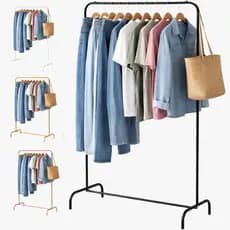 Arara de Roupa Articulada 1.00m de Largura Modelo de Chão em Metal com Altura Ajustável 4 Cores