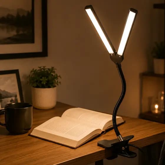 Luminária Led De Mesa para Livro Leitura Articulada Flexível Cabo Usb