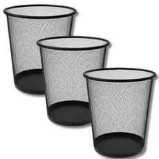 Lixeira De Metal 26cm Preta para Escritório Home Office Cesto Orgnanizador De Lixo