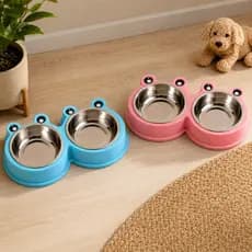 Comedouro Bebedouro Pet Tigela Dupla Inox Removível Antiderrapante