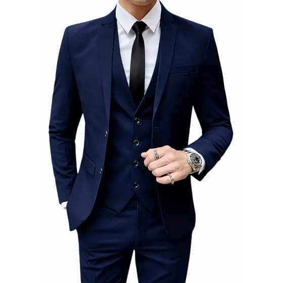 Kit Terno Slim Completo Masculino Paletó-Calça-Colete-Camisa-Gravata - STORE TERNOS