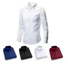 Camisa Social Masculina Slim Manga Longa em Três Cores  (Sem Bolso)