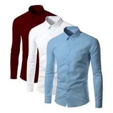Kit 3 Camisa Social Masculina Manga Longa Slim Fit -  Entrega Rápida