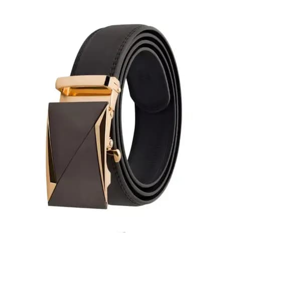 Cinto Social em Couro Sintético Catraca de Metal Dourado e Preto -  Sortidas - Luxuoso