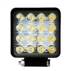 Farol De Milha Auxiliar 16 Leds 48w 12v/24v Quadrado Fino Off-Road 6000k Universal