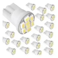 Kit 20 Lâmpada Pingo 8 Leds T10 Tipo Xenon Super Branca W5W 12V