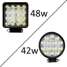 Farol De Milha LED Auxiliar Quadrado Redondo 42W 48W 12v/24v Jeep Off-Road Universal
