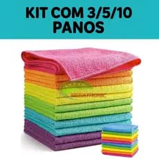 Kit 10 Panos De Limpeza Microfibra alta absorção Multiuso 30x30cm