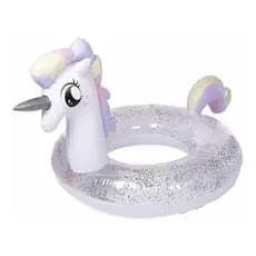 Boia Inflável Unicórnio C/Glitter 90cm Piscina Praia
