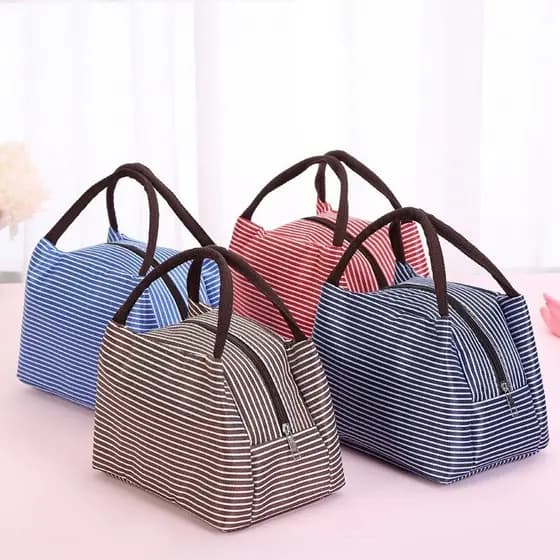 Bolsa Térmica Marmita Academia Bolsa Feminina Cooler LISTRAS DEITADA E EM PÉ