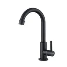 Torneira Banheiro Inox Giratória Mesa Curta Preto NOX04B